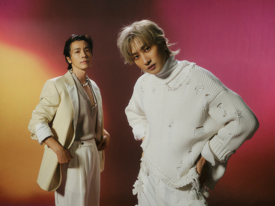 Super Junior-D&E members Donghae, pictured left, and Eunhyuk [ODE ENTERTAINMENT]