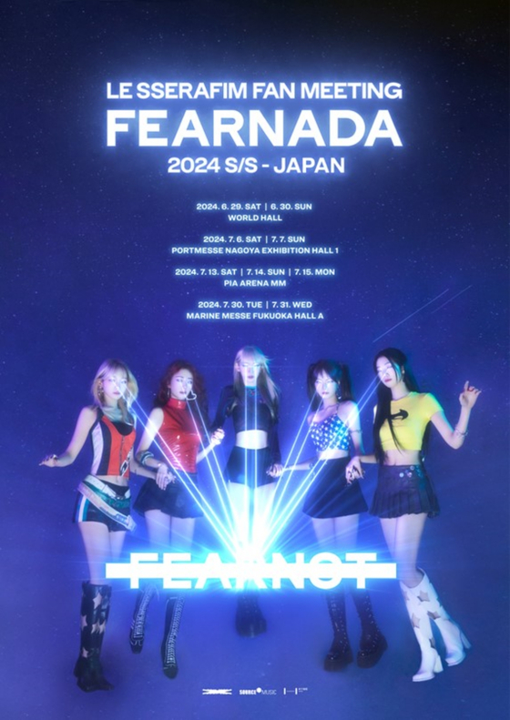 Girl group Le Sserafim will hold nine fan meetups in Japan starting with two events in Hyogo prefecture in June. [SOURCE MUSIC]