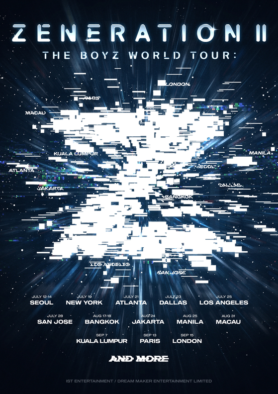 Poster for the ″Zeneration II″ world tour by The Boyz [IST ENTERTAINMENT]