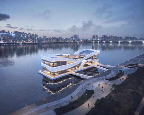 A rendered image provided by the Seoul city government on Wednesday shows a port in Yeouido set to open in 2026. [SEOUL METROPOLITAN GOVERNMENT]