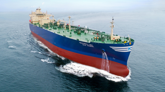  LPG carrier built by HD Korea Shipbuilding & Offshore is on a test-run Engineering. [YONHAP]