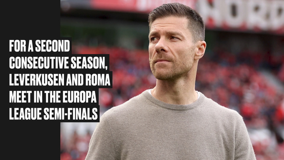 Bayer Leverkusen led by manager Xavi Alonso face AS Roma in the Europa League semifinals on Thursday. [ONE FOOTBALL]