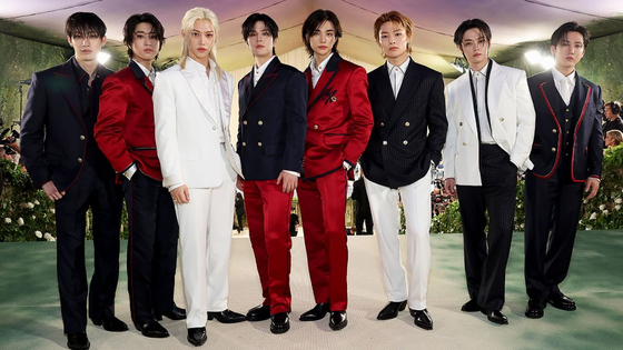 Stray Kids attended the 2024 Met Gala held at the Metropolitan Museum of Art in New York on Tuesday. [GETTY IMAGES]