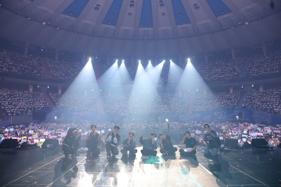  Boy band Ateez during the band's "Towards the Light: Will to Power" concert held in southern Seoul on Saturday and Sunday [KQ ENTERTAINMENT]