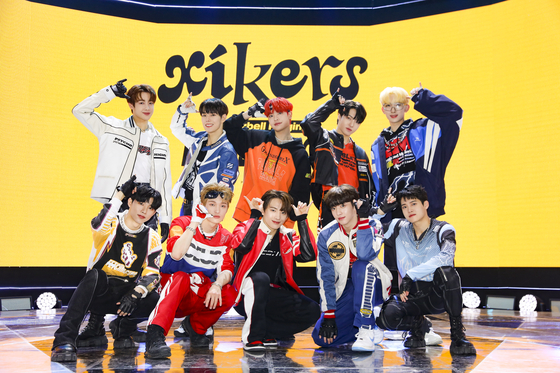 Boy band xikers poses during its debut showcase on March 29 at the SBS Prism Tower in Sangam-dong of Mapo District, western Seoul. [KQ ENTERTAINMENT]