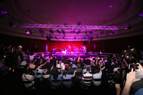 Folk band OBSG4BS performs at the Tempodrom Kleine Arena in Berlin on Thursday as part of the “Spotlight Korea 2024” event. [MINISTRY OF CULTURE, SPORTS AND TOURISM]