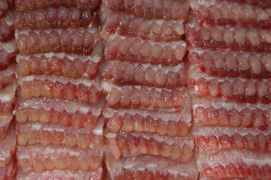 Sakin hongeo hoe, otherwise known as fermented raw skate [JOONGANG PHOTOS] 