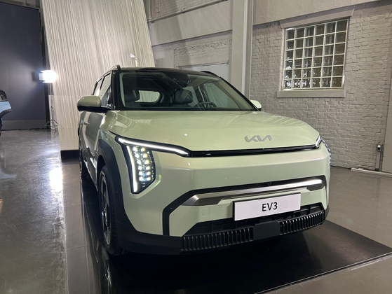 Kia's EV3 compact SUV was developed with its E-GMP EV-dedicated platform. [SARAH CHEA]
