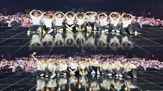 Boy band xikers completed its first fan meeting ″roadymap″ at the Blue Square Mastercard Hall in Yongsan District, central Seoul, on Saturday and Sunday. [KQ ENTERTAINMENT]