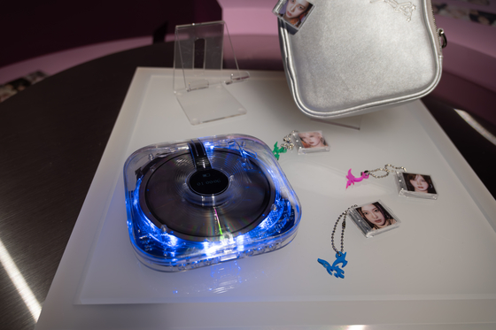 The special CDP edition of aespa's "Armageddon" album on display at the “Armageddon: The Mystery Circle” pop-up store [CHO YONG-JUN]