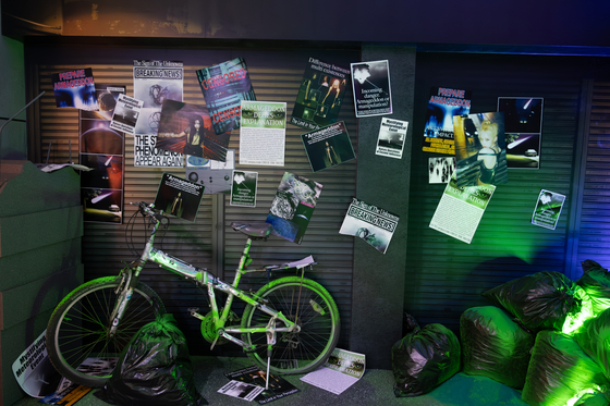 The first section of aespa's "Armageddon: The Mystery Circle" pop-up store features recreated scenes from "Supernova" and "Armageddon."[CHO YONG-JUN]