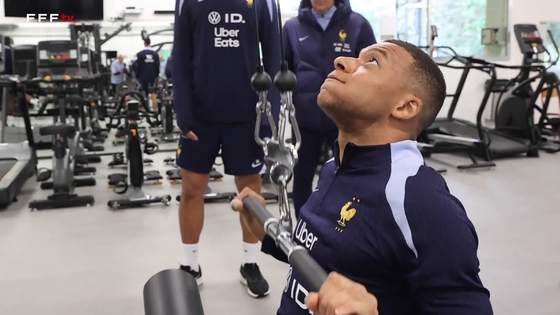 Kylian Mbappe trains ahead of the Euro 2024. [ONE FOOTBALL] 