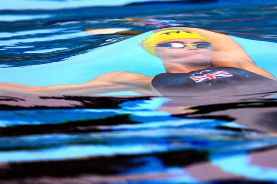 This image, titled ″Submerged″ by photographer Sean M. Haffrey topped the Swimming & Diving category at the 2024 World Sports Photography Awards. Haffrey also took the silver medal in the Martial Arts category and bronze in Tennis.  [SEAN M. HAFFREY]