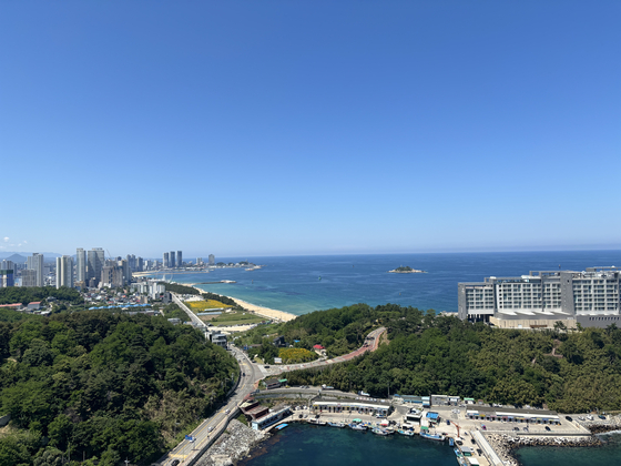 View of Sokcho, Gangwon, from one of the rooftops at Cassia Sokcho [LEE JIAN]