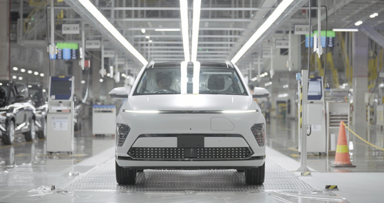 A Kona Electric SUV is produced at Hyundai's plant in Bekasi in West Java with locally made batteries. [HYUNDAI MOTOR]