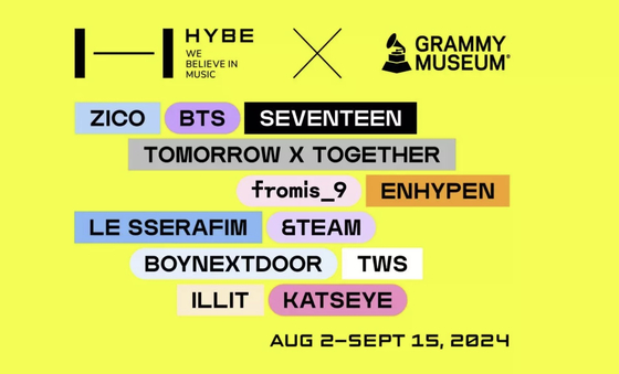 Promotion Poster of ″HYBE: We Believe In Music″ exhibition [GRAMMY MUSEUM]