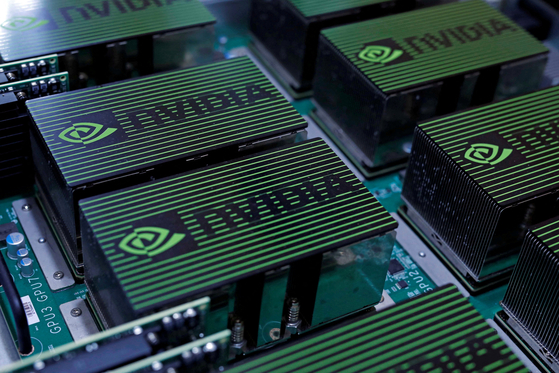 The logo of Nvidia Corporation is seen during the annual Computex exhibition in Taipei, Taiwan on May 30, 2017. [REUTERS/YONHAP]