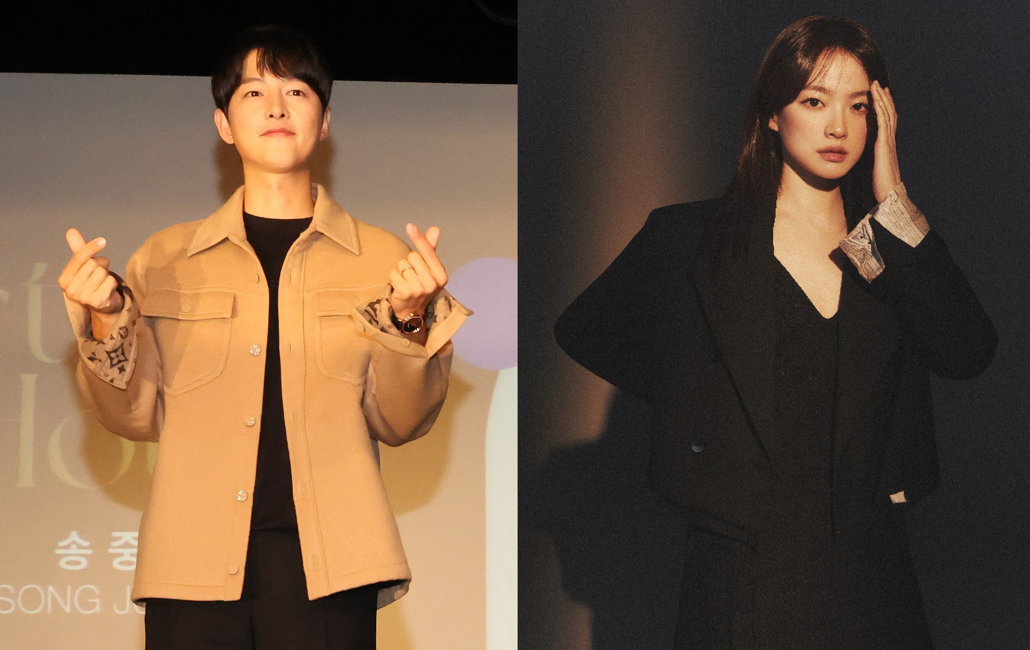 Actor Song Joong-ki, left, and Chun Woo-hee [JOONGANG ILBO/NETFLIX]