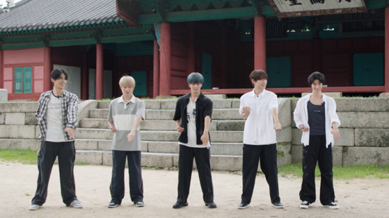 Boy band SF9 feature in a "taekwonmu" (dance inspired by taekwondo) tutorial clip for this year's "K-Community Challenge." [MINISTRY OF CULTURE, SPORTS AND TOURISM]