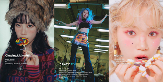 Teaser images for girl group Le Sserafim's fourth EP ″Crazy.″ [SOURCE MUSIC]