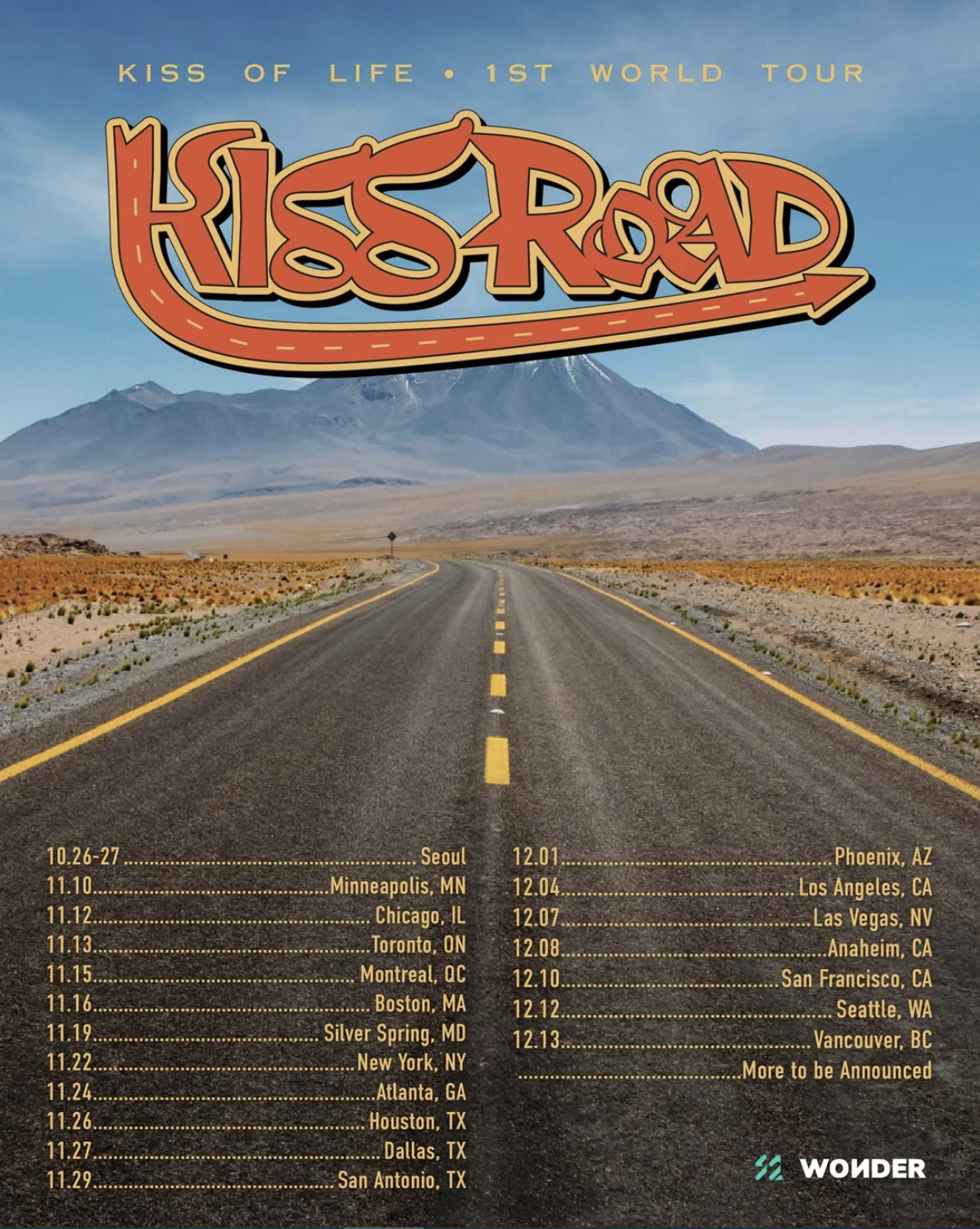 Tour dates and locations for ″Kiss Road″ world tour [S2 ENTERTAINMENT]