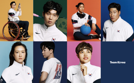Clockwise from top left: Shooter Kim Jung-nam, badminton player Yu Soo-young, goalball player Seo Min-ji, canoer Choi Yong-beom, table tennis player Yoon Ji-yu, taekwondo practitioner Joo Jeong-hun and wheelchair fencer Cho Eun-hye pose in a promotional photo.  [KOREA PARALYMPIC COMMITTEE]