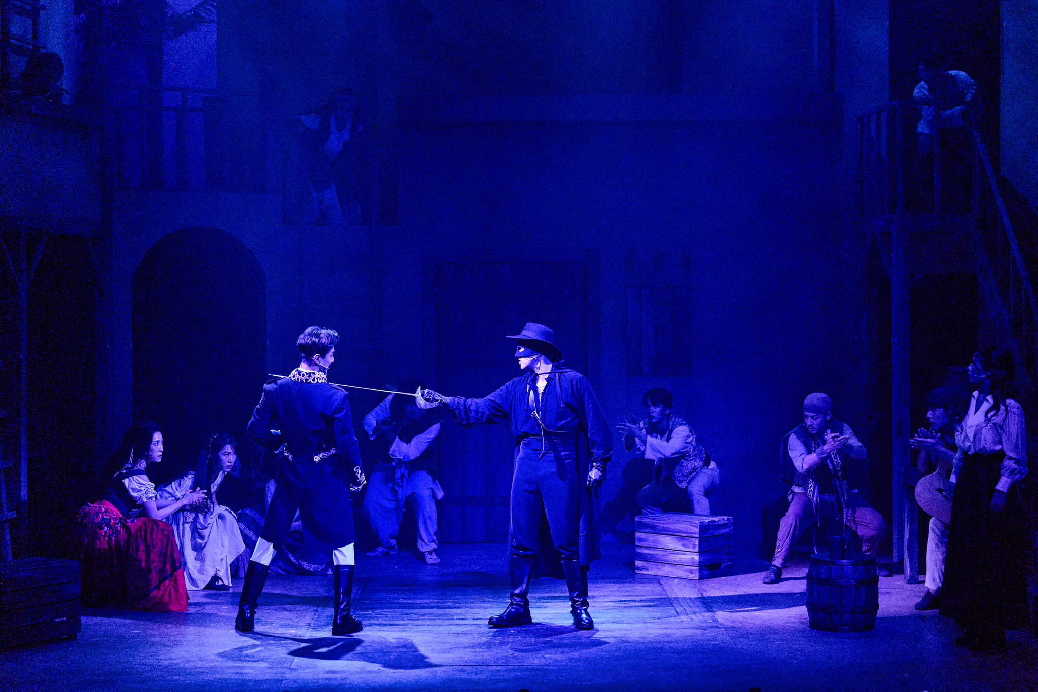A scene from musical "Zorro: Actor-Muscian" at Uniplex theater in Jongno District, central Seoul, on Wednesday. [MOMENT MAKER]