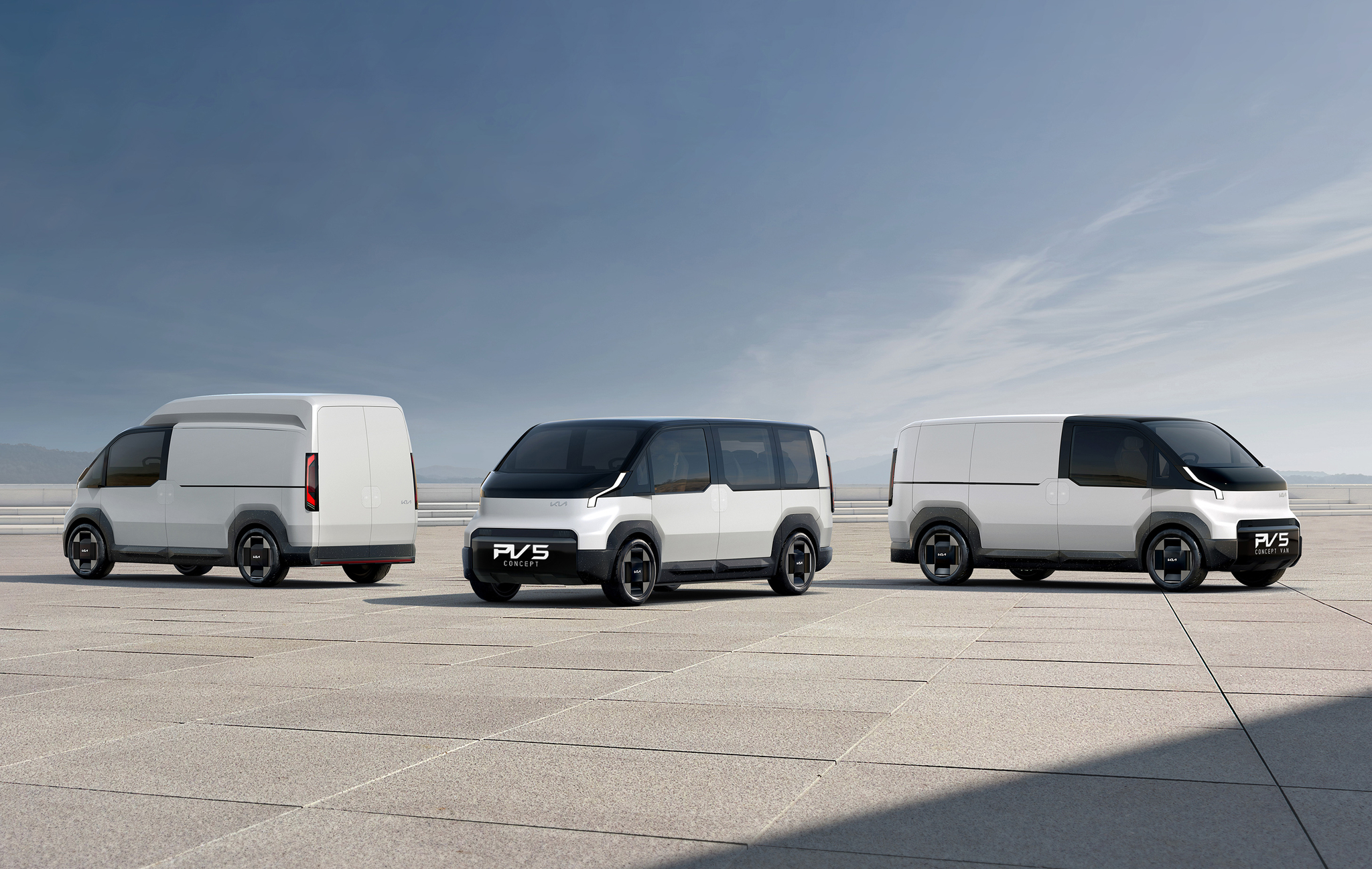 A teaser image of Kia's PV5, an electric van slated for launch in Japan in 2026. [KIA] 