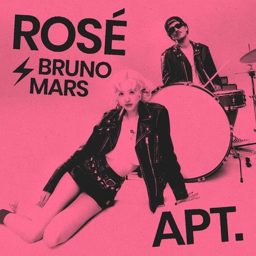 A promotional image for ″Apt.,″ Blackpink member Rose's new collaborative single with Bruno Mars [THE BLACK LABEL] 
