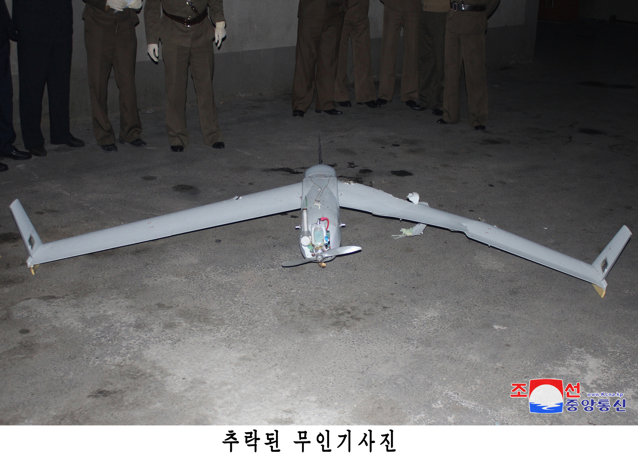 The remains of a drone that Pyongyang claims was sent by the South Korean military. [KOREAN CENTRAL NEWS AGENCY] 
