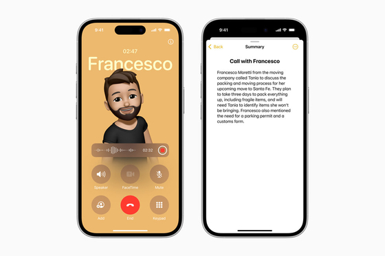 Users can now record and transcribe a phone call on iPhones through built-in features after the Apple Intelligence iOS update [APPLE]