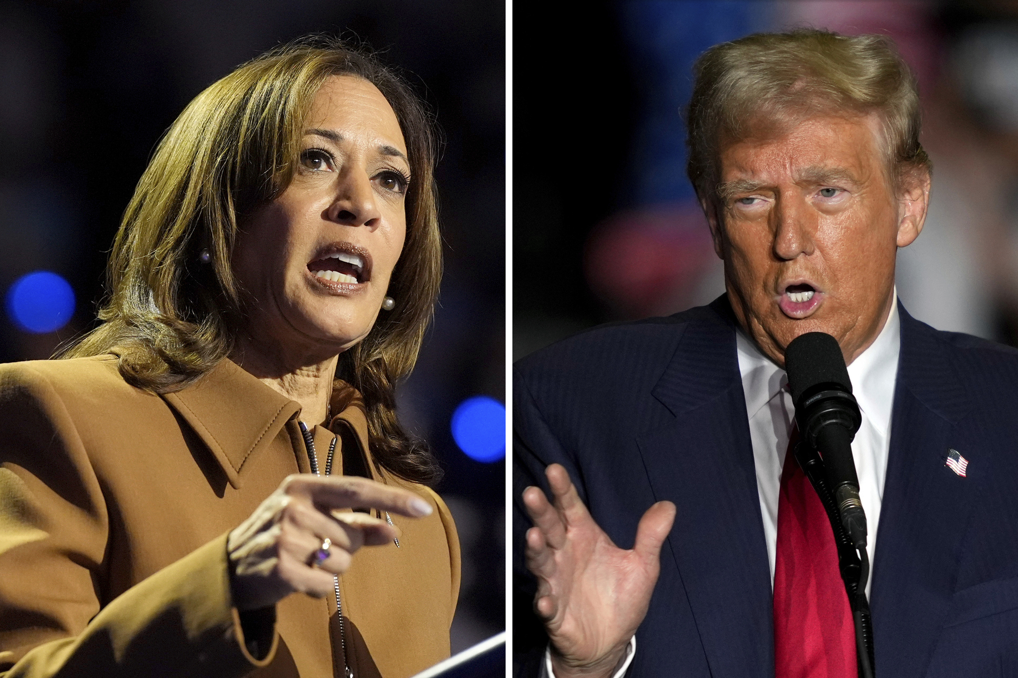 Vice President Kamala Harris, the Democratic presidential nominee, left, and former President Donald Trump, the Republican presidential nominee [AP/YONHAP]
