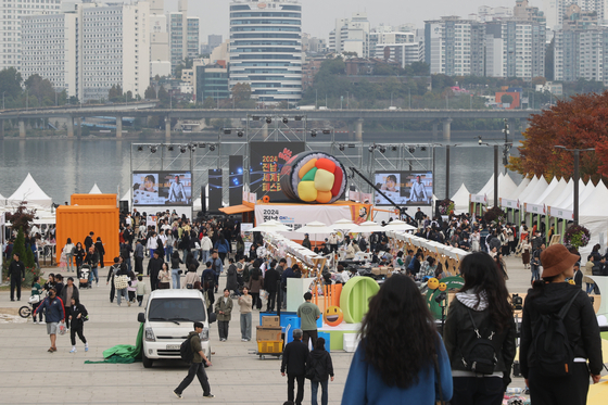The 2024 Jeonnam World Gimbap Festival at Yeouido, western Seoul [YONHAP]