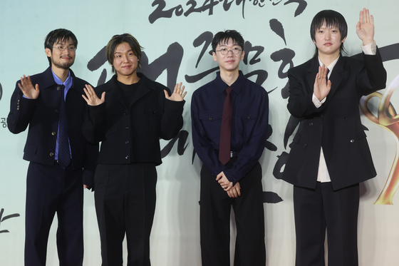 Rock band Silica Gel poses for a photo during the red carpet event ahead of the Korea Popular Culture and Arts Awards at the National Theater's Haeoreum Grand Theater in Jung District, central Seoul, on Thursday evening. [YONHAP]