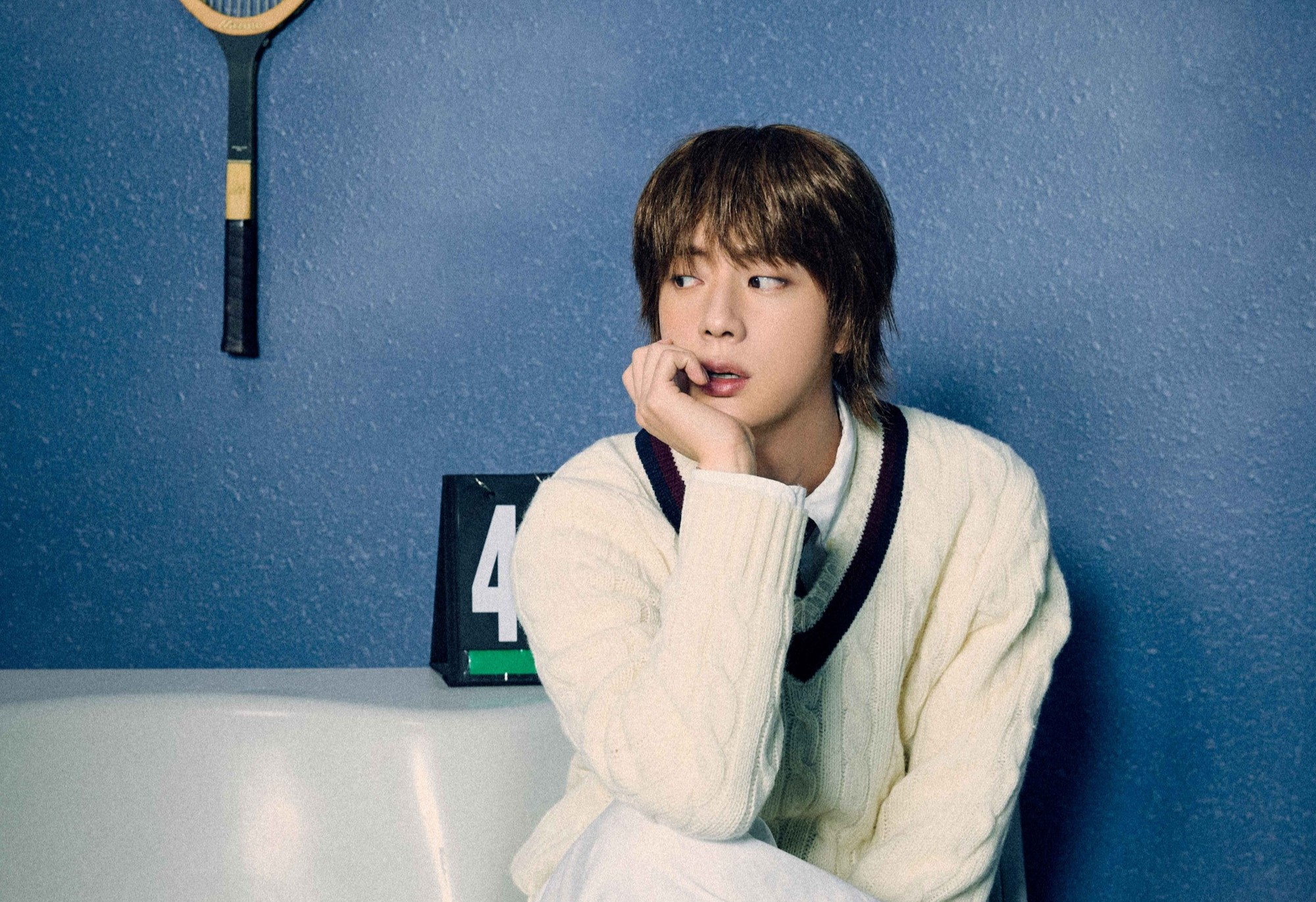 A promotional photo for Jin's new album ″Happy.″ [BIG HIT MUSIC]