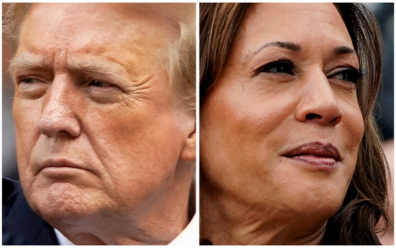 Former U.S. President Donald Trump in New York City, U.S. May 30, 2024 and U.S. Vice President Kamala Harris in Washington, U.S., July 22, 2024 in a combination of file photos. [REUTERS/YONHAP]