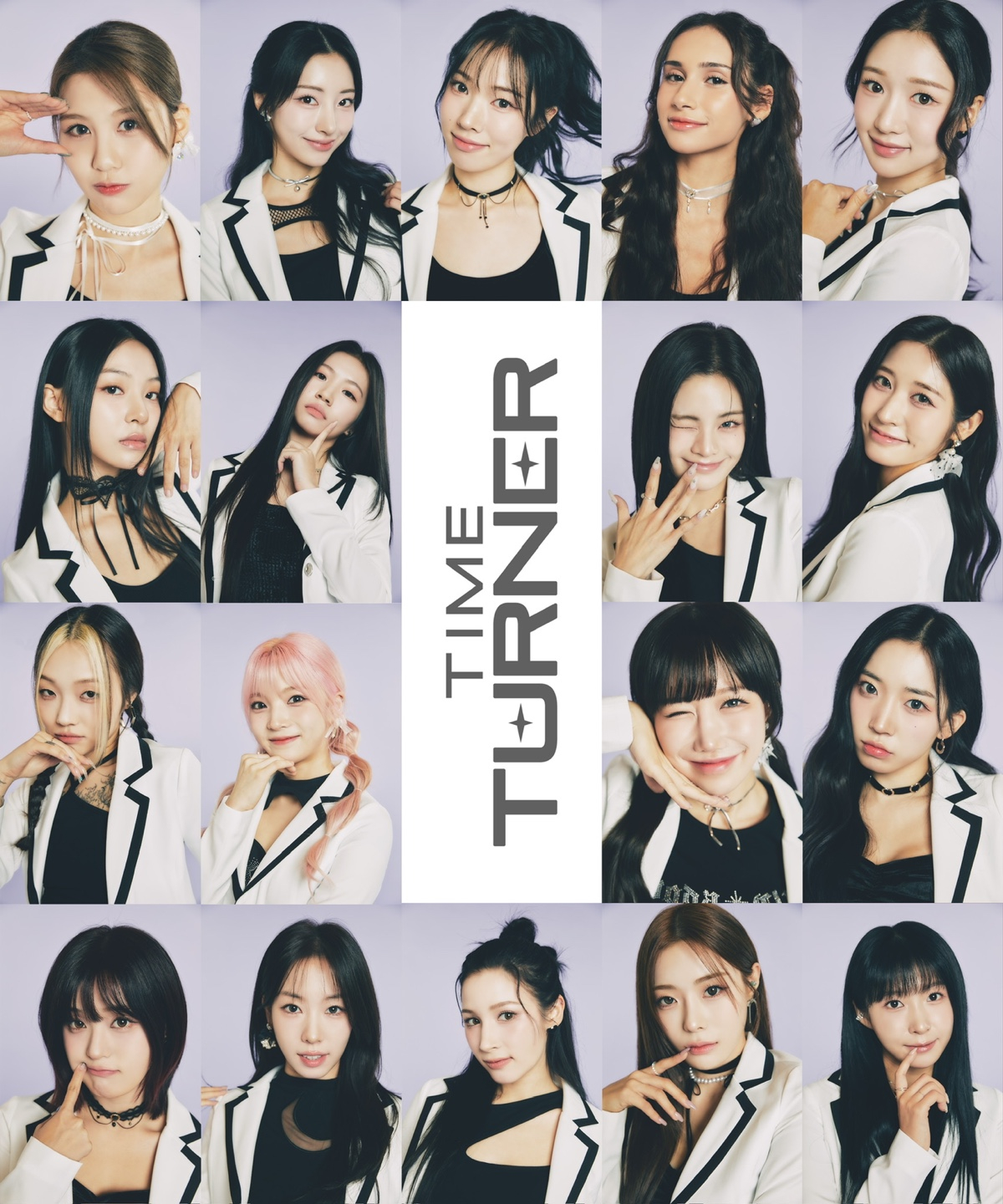 A poster of the 18 finalists of TikTok real-time girl group audition show ″Time Turner″ [PI CORPORATION]