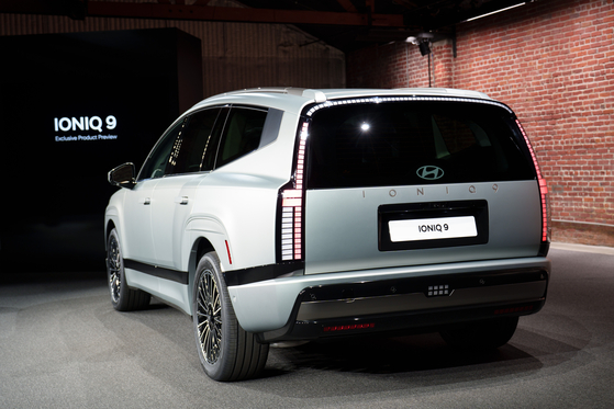 The Hyundai Ioniq 9 during the vehicle's media preview event held in Los Angeles in November [CHO YONG-JUN]