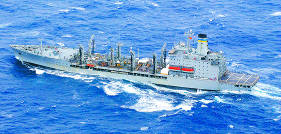 The Military Sealift Command's USNS Yukon oiler, for which Hanwha Ocean secured deal for maintenance, repair and overhaul, is to be delivered to the U.S. Navy by April 2025. [HANWHA OCEAN]