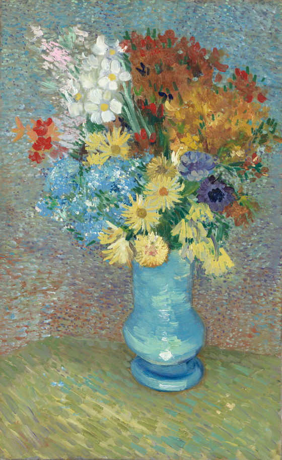 "Flowers in a blue vase" (1887) by Vincent van Gogh [SEOUL CENTER MUSEUM]