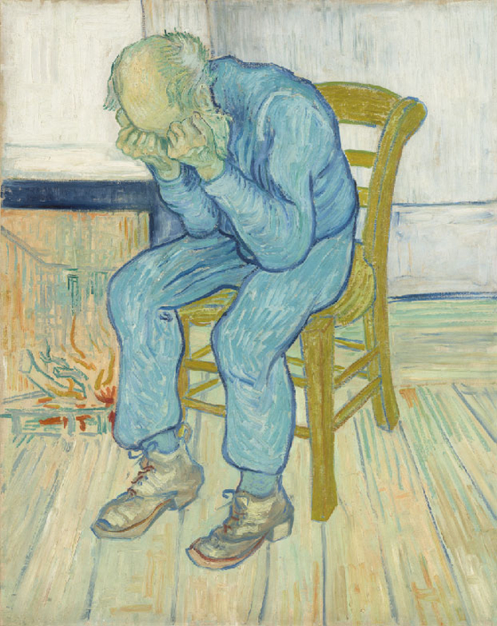 "Sorrowing old man ('At Eternity's Gate')" (1890) by Vincent van Gogh [SEOUL CENTER MUSEUM]