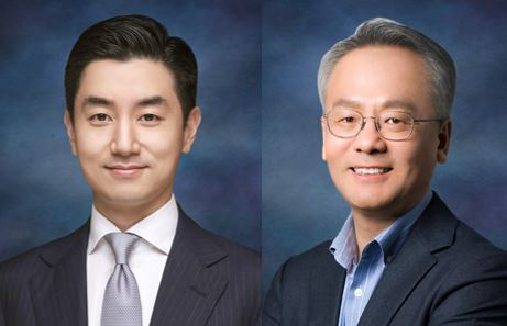Current Samyang Holdings president of strategy Kim Gun-ho, left, will be Samyang's new specialty chemical unit's head. Kim Kyung-jin, right, will head Samyang Biopharm. [SAMYANG HOLDINGS]