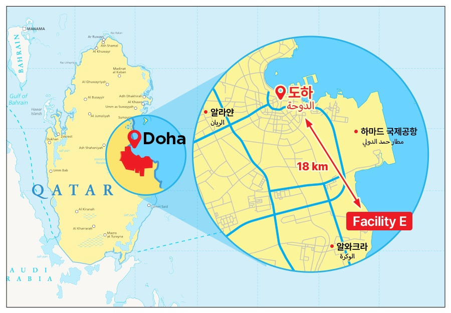 Location of the power plant in the Ras Abu Fontas region near Doha that Samsung C&T will build [SAMSUNG C&T]