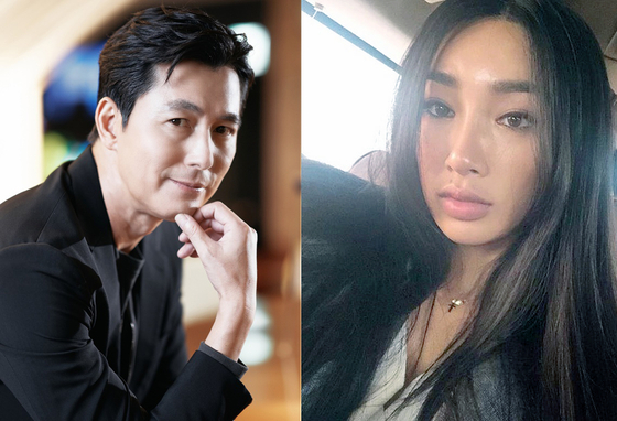 Actor Jung Woo-sung, left, and model Moon Ga-bi [SCREEN CAPTURE]