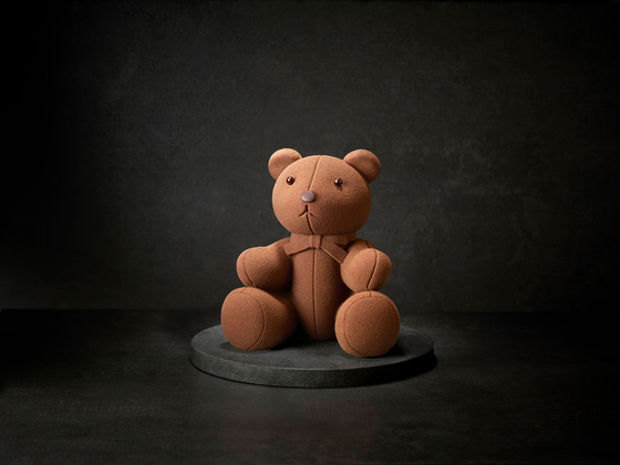 The Shilla Bear’s Whisper (300,000 won) chocolate cake, in the shape of its stuffed animal mascot at The Shilla Seoul [THE SHILLA SEOUL]