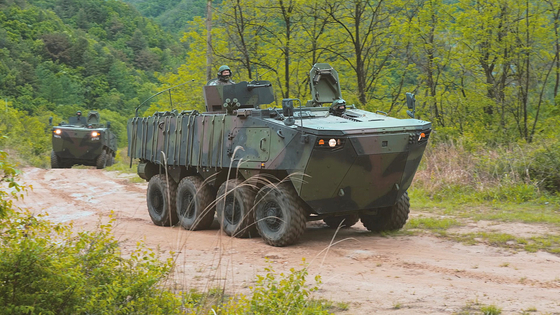 Hyundai Rotem's K808 Baekho wheeled armored vehicle [YONHAP] 