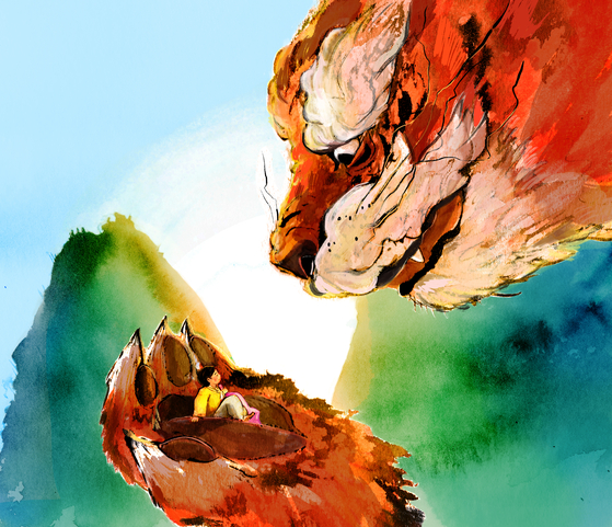 Illustrations in ″Tiny Feet Between the Mountains” (2019) by Hanna Cha, written by Cha [HANNA CHA]