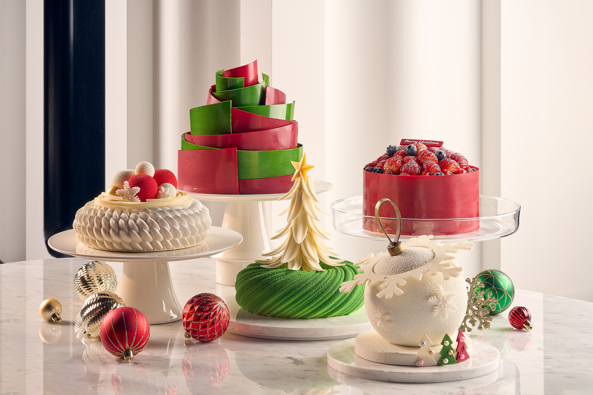 Inspire's five different types of Christmas cakes [MOHEGAN INSPIRE ENTERTAINMENT RESORT]