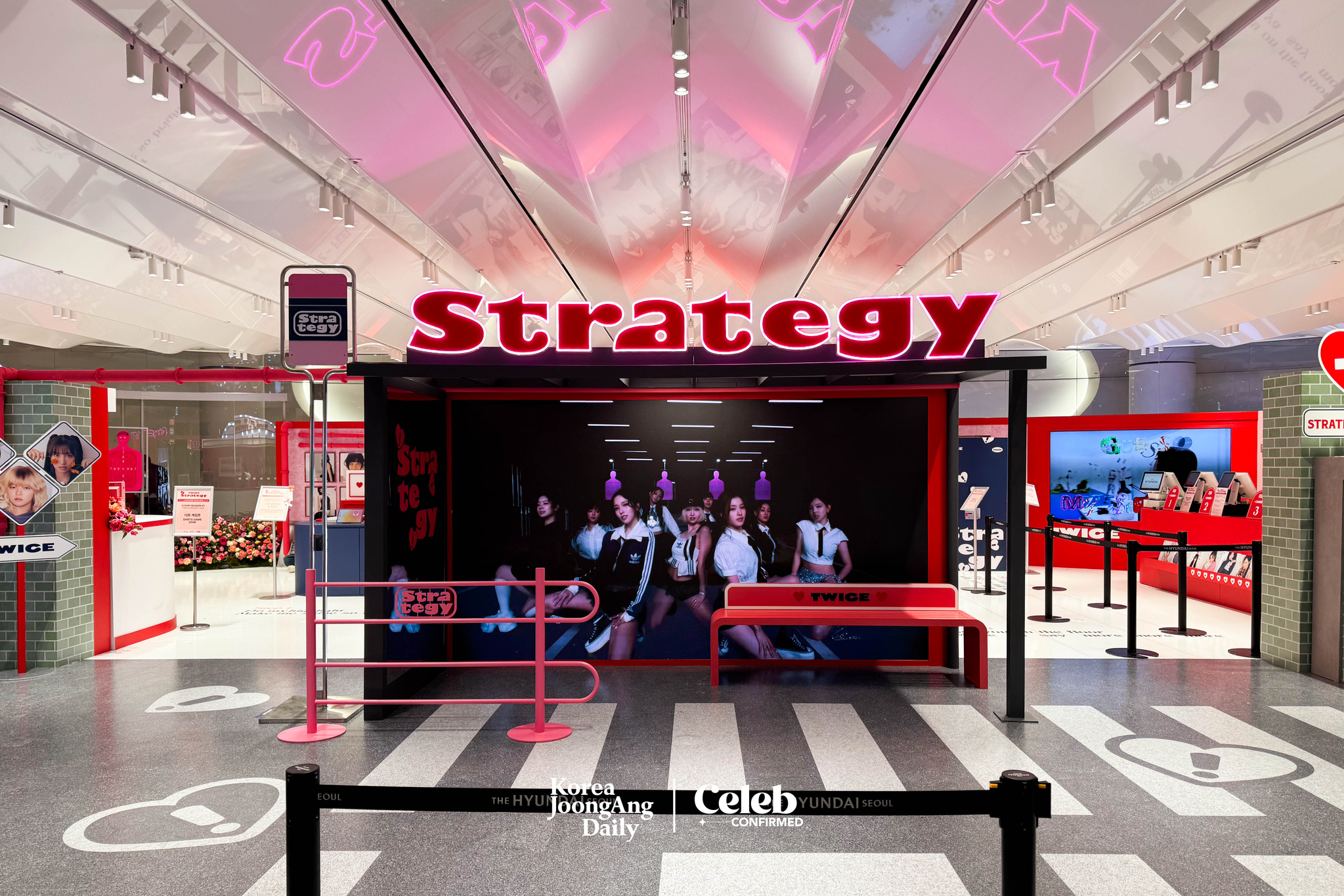 The "TWICE STRATEGY POP-UP STORE" at The Hyundai Seoul, in western Seoul. [DANIELA GONZALEZ PEREZ]