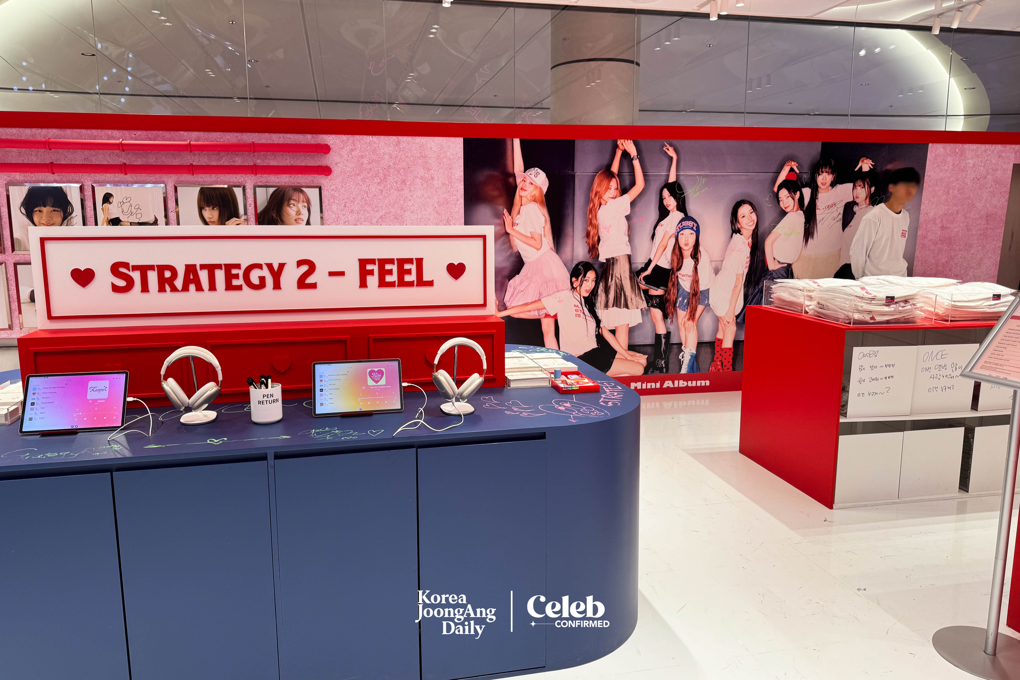 The "TWICE STRATEGY POP-UP STORE" at The Hyundai Seoul, in western Seoul. [DANIELA GONZALEZ PEREZ]